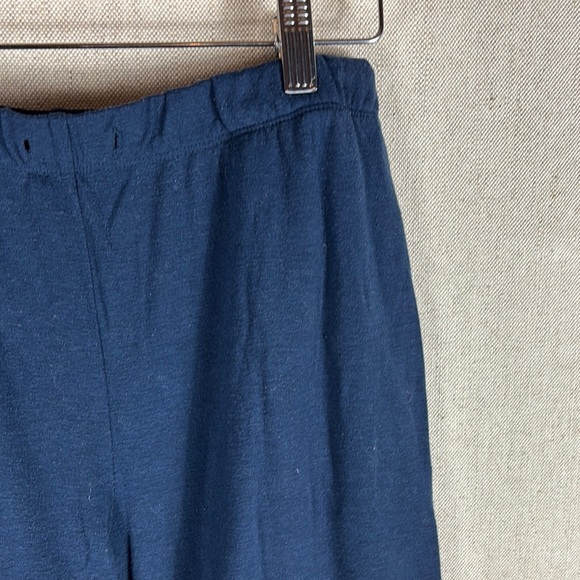 Women's WoolX Harper Navy Pajama Set with White Trim - Picture 10 of 14